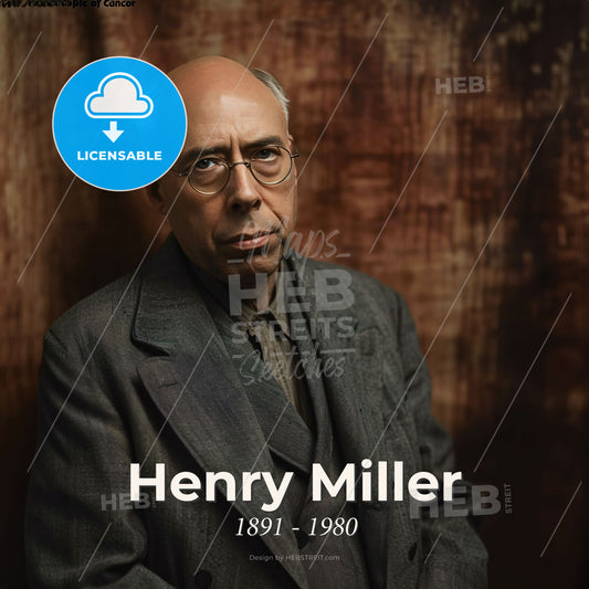 Henry Miller, 1891 - 1980, American writer - A Man In A Suit Print Template