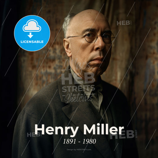 Henry Miller, 1891 - 1980, American writer - A Man In A Suit Print Template