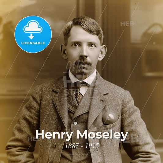 Henry Moseley, 1887 - 1915, British physicist - A Man In A Suit Print Template