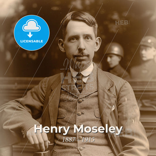 Henry Moseley, 1887 - 1915, British physicist - A Man In A Suit And Tie Print Template