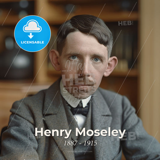 Henry Moseley, 1887 - 1915, British physicist - A Man With A Mustache And A Suit Print Template
