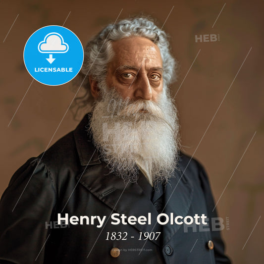 Henry Steel Olcott, 1832 - 1907, American Theosophist - A Man With A White Beard Print Template