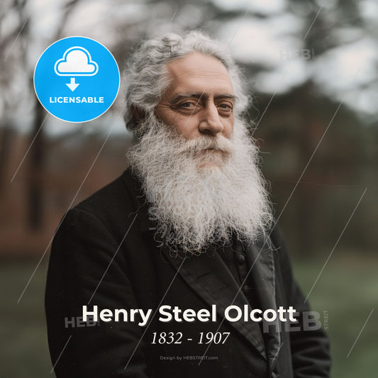 Henry Steel Olcott, 1832 - 1907, American Theosophist - A Man With A Long White Beard Print Template