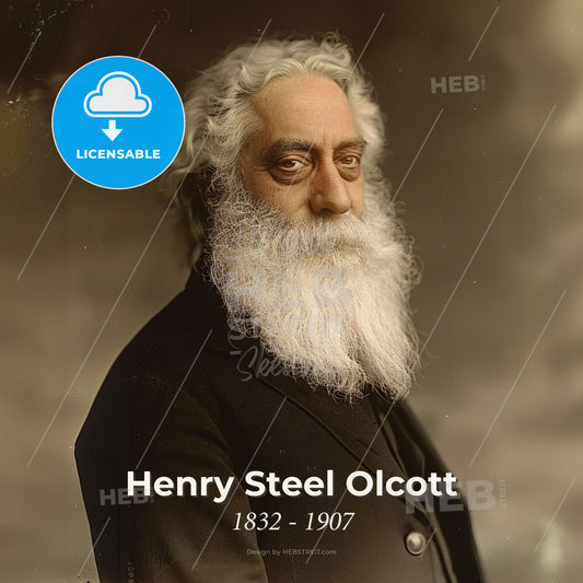 Henry Steel Olcott, 1832 - 1907, American Theosophist - A Man With A White Beard Print Template