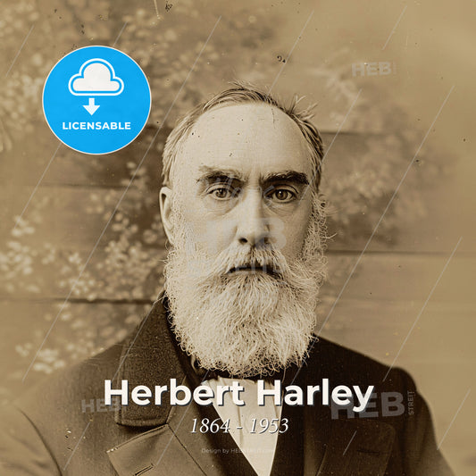 Herbert Harley, 1864 - 1953, American lawyer - A Man With A Beard Print Template