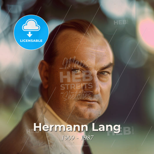 Hermann Lang, 1909 - 1987, German racing driver - A Man With A Serious Face Print Template
