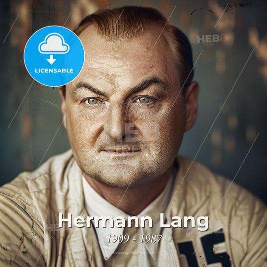 Hermann Lang, 1909 - 1987, German racing driver - A Man With A Serious Face Print Template