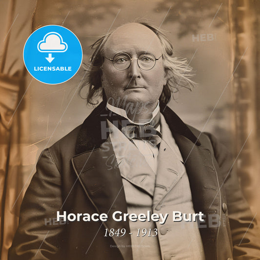 Horace Greeley Burt, 1849 - 1913, American railway executive - A Man In A Suit Print Template