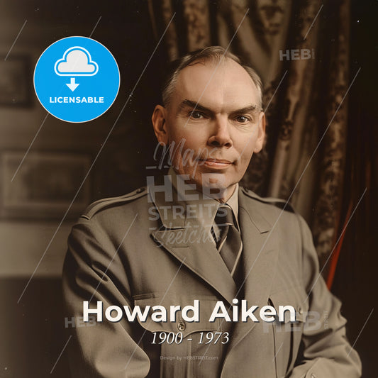 Howard Aiken, 1900 - 1973, American computer scientist - A Man In A Military Uniform Print Template