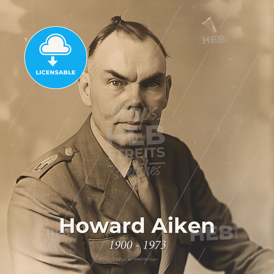 Howard Aiken, 1900 - 1973, American computer scientist - A Man In A Military Uniform Print Template