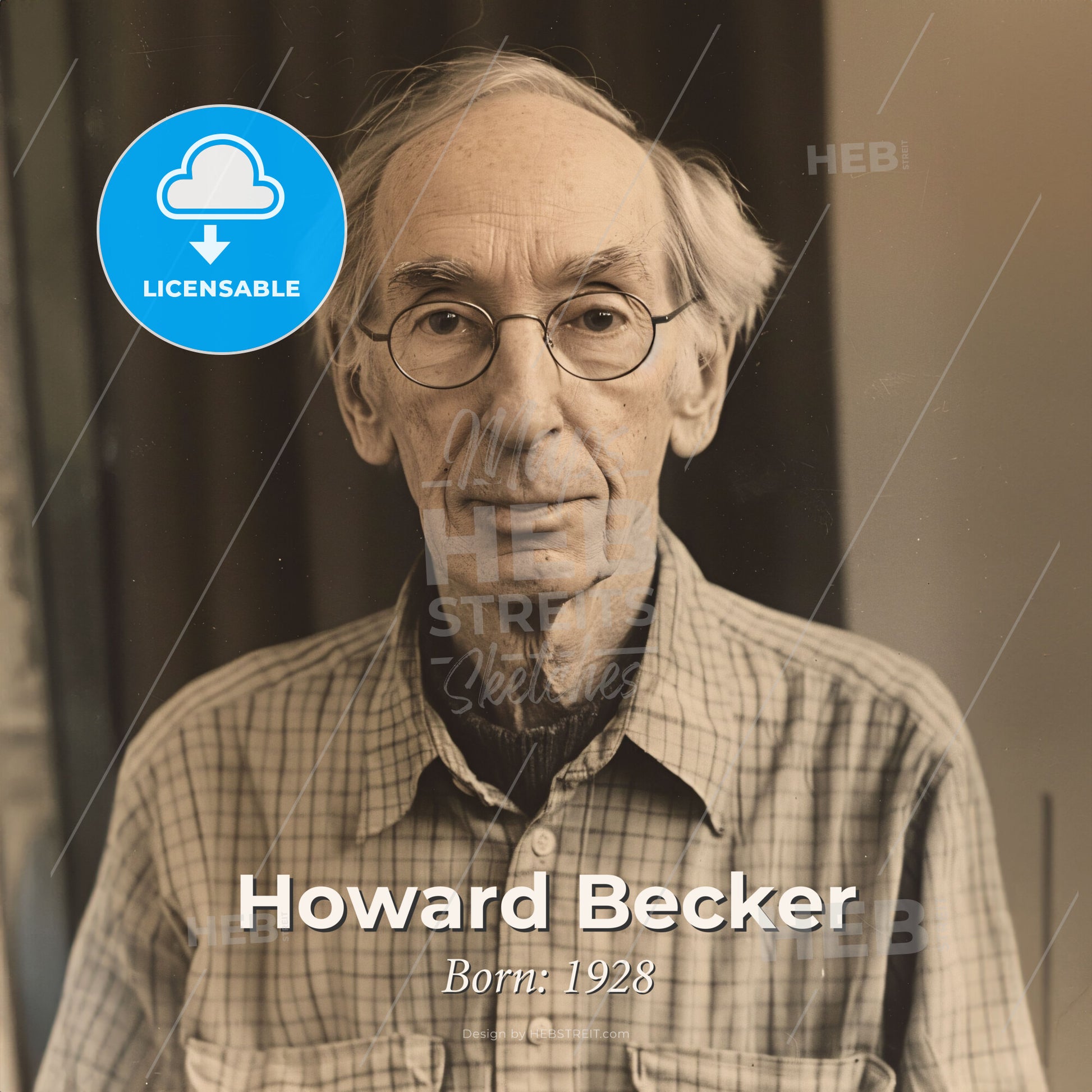 Howard Becker, Born: 1928, American sociologist - An Old Man Wearing Glasses Print Template