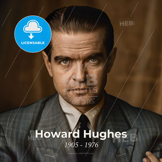 Howard Hughes, 1905 - 1976, American aviator and entrepreneur - A Man In A Suit Print Template