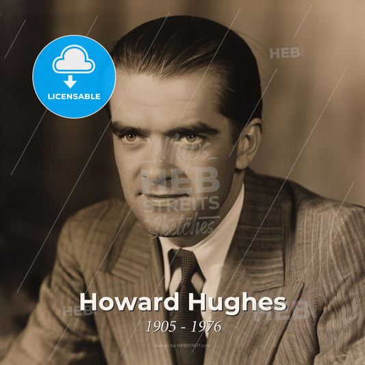 Howard Hughes, 1905 - 1976, American aviator and entrepreneur - A Man In A Suit Print Template