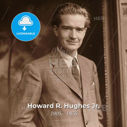 Howard R. Hughes Jr., 1905 - 1976, American business magnate - A Man In A Suit And Tie Print Template