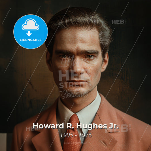 Howard R. Hughes Jr., 1905 - 1976, American business magnate - A Man In A Suit And Tie Print Template