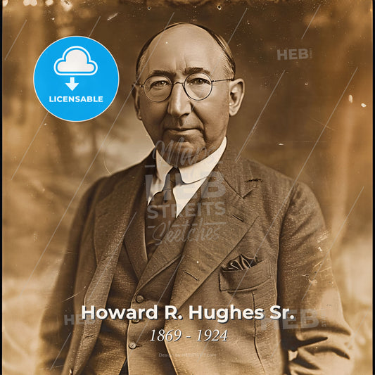 Howard R. Hughes Sr., 1869 - 1924, American industrialist - A Man In A Suit And Tie Print Template