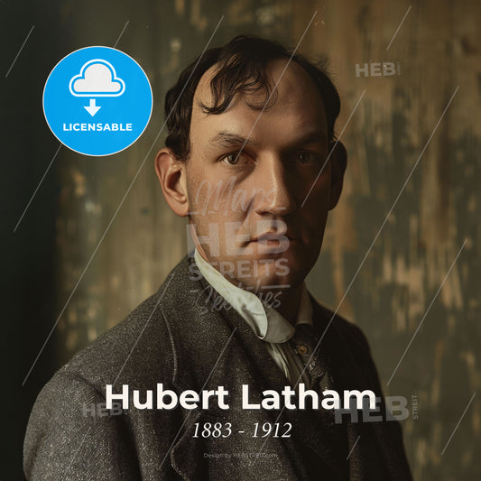 Hubert Latham, 1883 - 1912, French aviator - A Man In A Suit Print Template