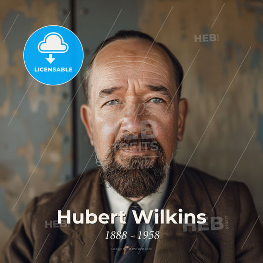 Hubert Wilkins, 1888 - 1958, Australian explorer - A Man With A Beard And Mustache Wearing A Suit And Tie Print Template