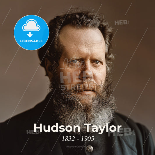 Hudson Taylor, 1832 - 1905, British missionary - A Man With A Beard Print Template