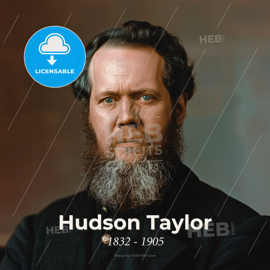 Hudson Taylor, 1832 - 1905, British missionary - A Man With A Beard Print Template