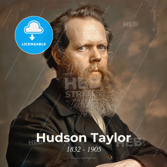 Hudson Taylor, 1832 - 1905, British missionary - A Man With A Beard Print Template
