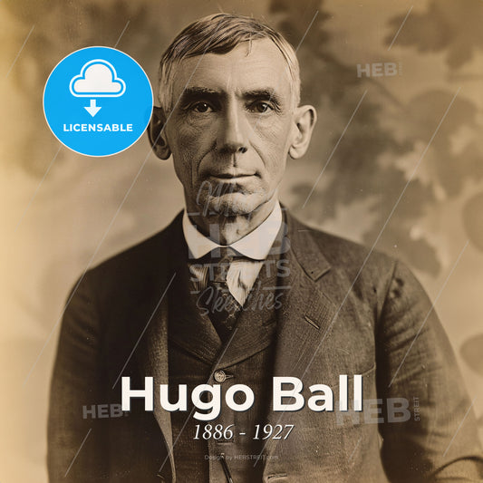 Hugo Ball, 1886 - 1927, German author and poet - A Man In A Suit Print Template