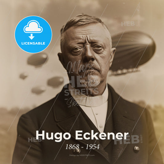 Hugo Eckener, 1868 - 1954, German airship commander and navigator - A Man With A Beard And Mustache Print Template