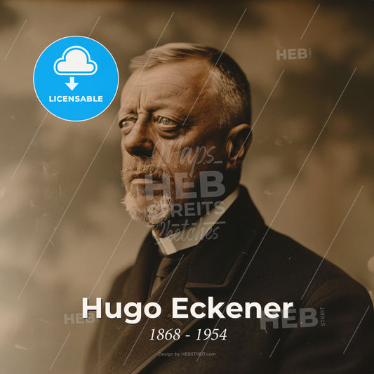 Hugo Eckener, 1868 - 1954, German airship commander and navigator - A Man In A Suit Print Template