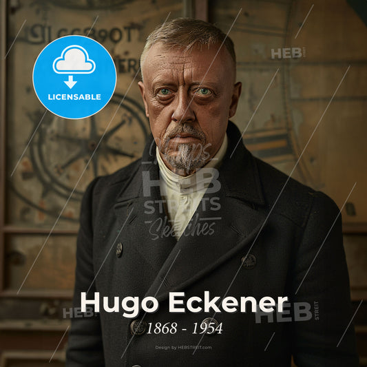 Hugo Eckener, 1868 - 1954, German airship commander and navigator - A Man In A Coat Print Template