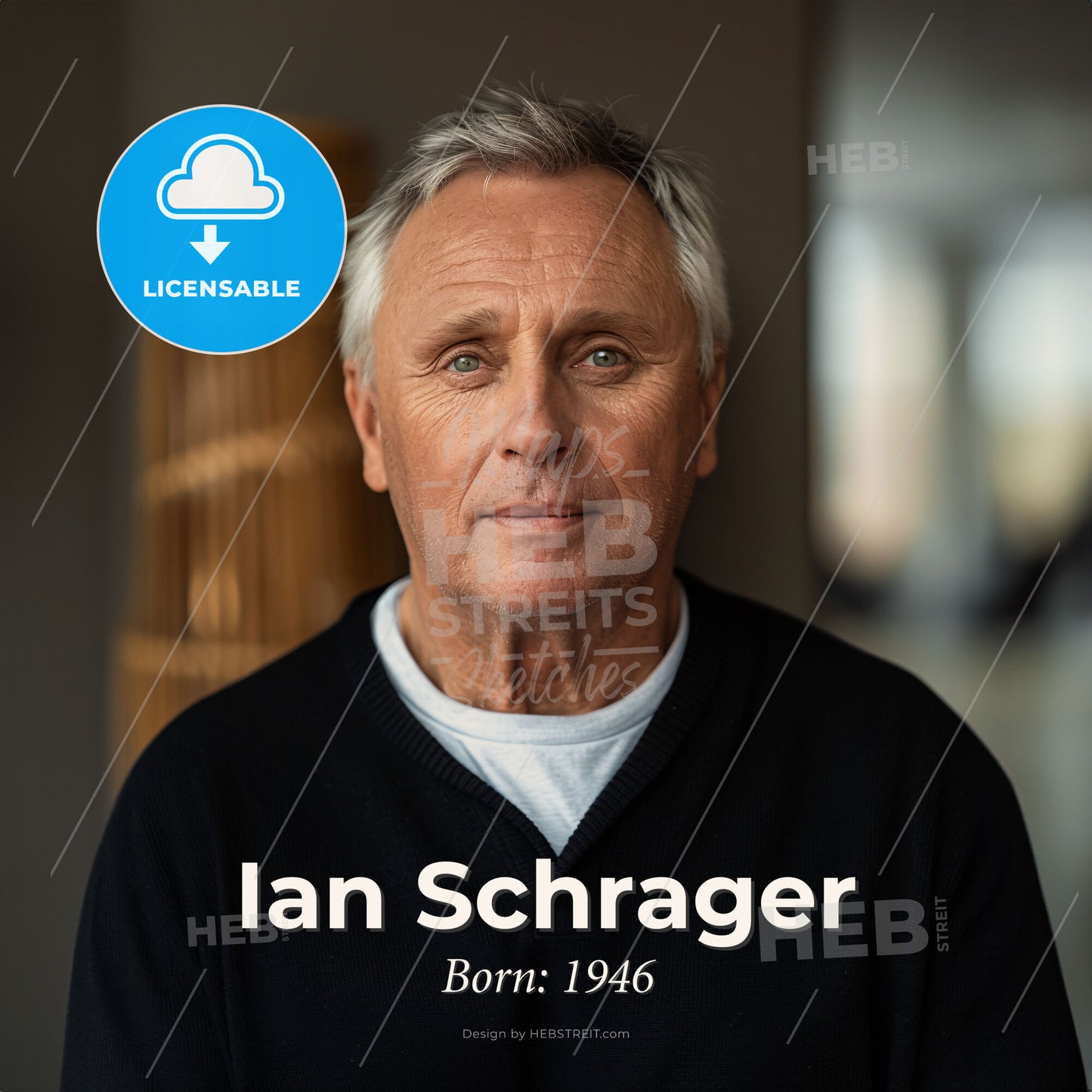 Ian Schrager, Born: 1946, American hotelier - A Man In A Black Sweater Print Template