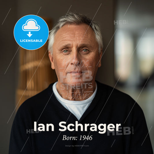 Ian Schrager, Born: 1946, American hotelier - A Man In A Black Sweater Print Template