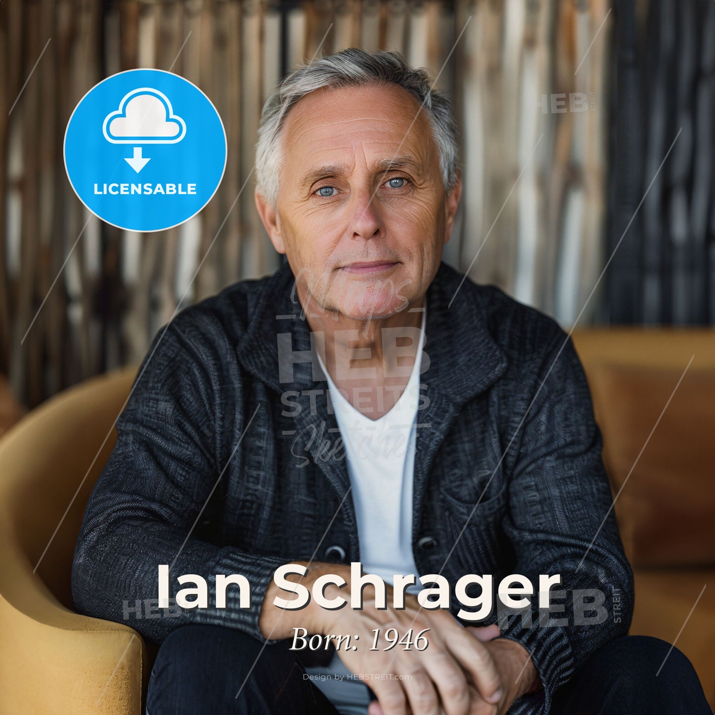 Ian Schrager, Born: 1946, American hotelier - A Man Sitting In A Chair Print Template