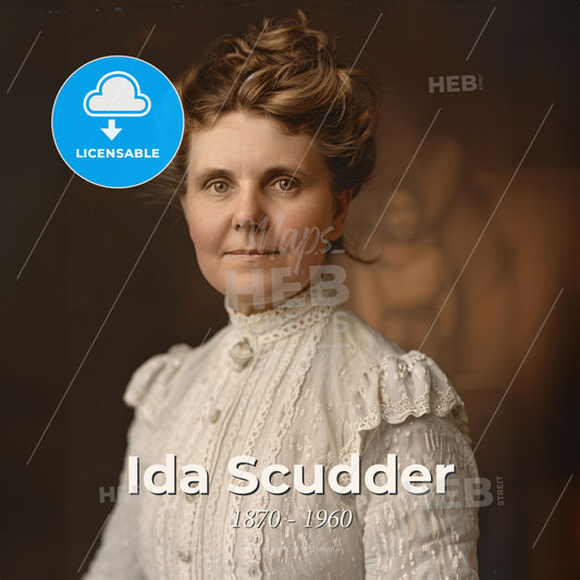 Ida Scudder, 1870 - 1960, American missionary - A Woman In A White Dress Print Template