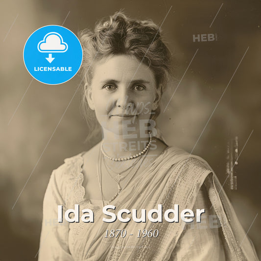 Ida Scudder, 1870 - 1960, American missionary - A Woman In A Dress Print Template