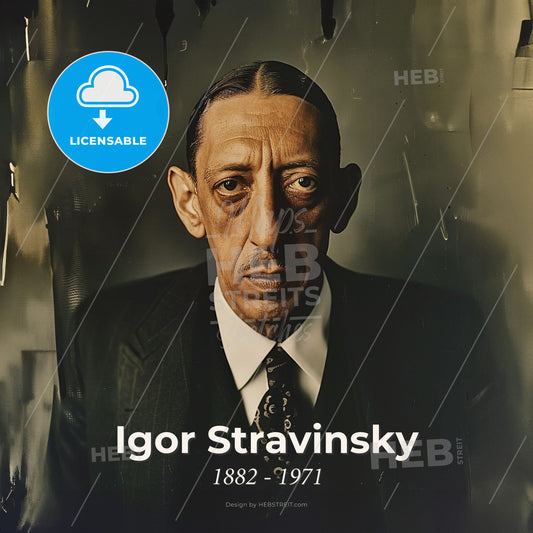 Igor Stravinsky, 1882 - 1971, Russian composer - A Man In A Suit And Tie Print Template