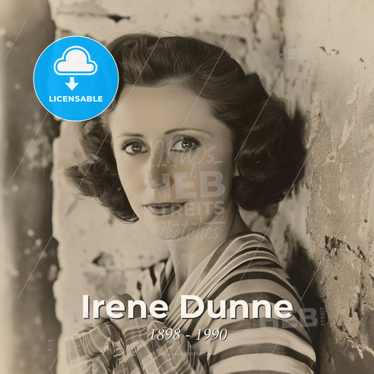 Irene Dunne, 1898 - 1990, American actress - A Woman Leaning Against A Wall Print Template