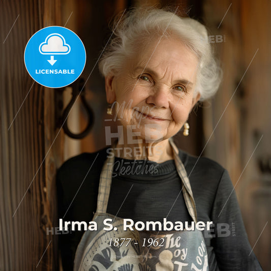 Irma S. Rombauer, 1877 - 1962, American cookbook author - A Woman Wearing An Apron Print Template