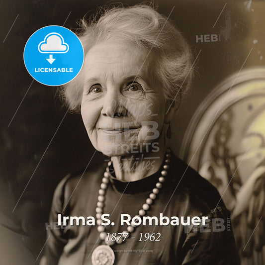 Irma S. Rombauer, 1877 - 1962, American cookbook author - An Old Woman With A Necklace Print Template