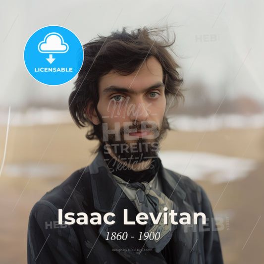 Isaac Levitan, 1860 - 1900, Russian landscape painter - A Man With A Beard And Mustache Print Template