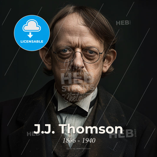 J.J. Thomson, 1856 - 1940, British physicist - A Man In A Suit And Glasses Print Template
