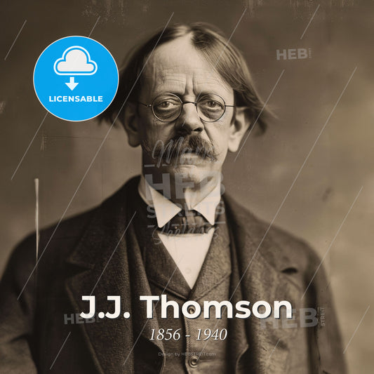J.J. Thomson, 1856 - 1940, British physicist - A Man With A Mustache And Glasses Print Template