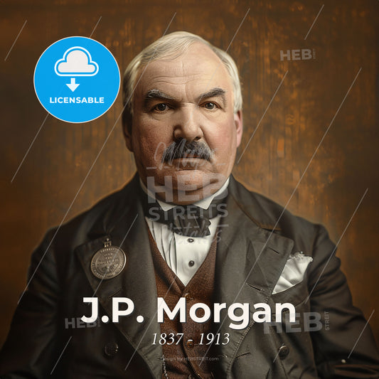 J.P. Morgan, 1837 - 1913, American financier - A Man In A Suit Print Template