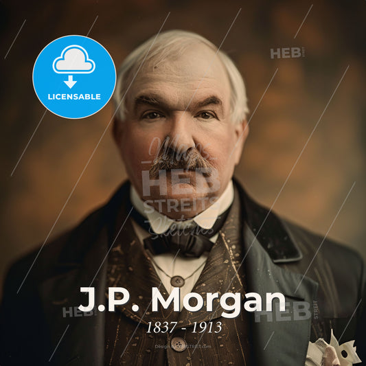 J.P. Morgan, 1837 - 1913, American financier - A Man With A Mustache Print Template