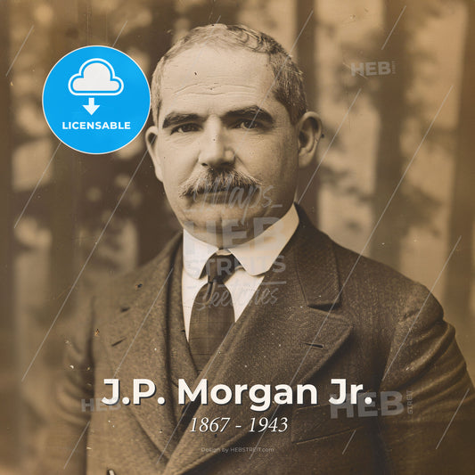 J.P. Morgan Jr., 1867 - 1943, American banker - A Man In A Suit Print Template
