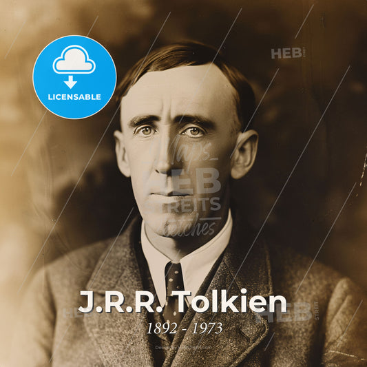 J.R.R. Tolkien, 1892 - 1973, British writer - A Man In A Suit And Tie Print Template
