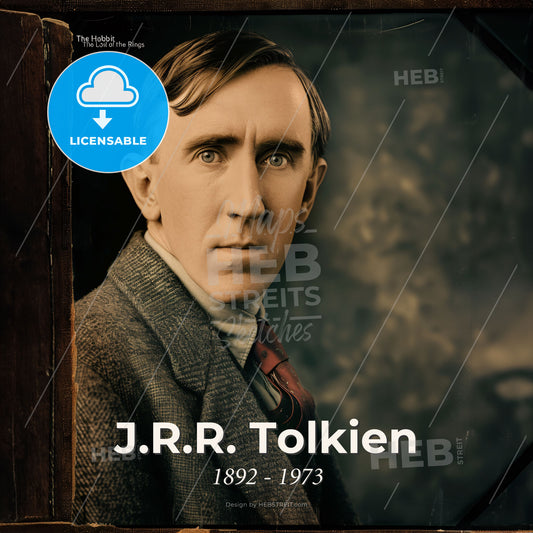 J.R.R. Tolkien, 1892 - 1973, British writer - A Man In A Suit Print Template