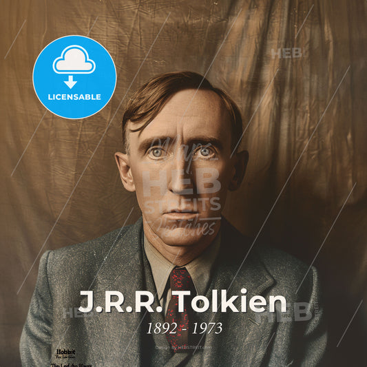 J.R.R. Tolkien, 1892 - 1973, British writer - A Man In A Suit Print Template