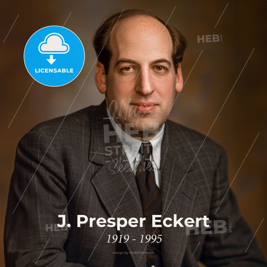 J. Presper Eckert, 1919 - 1995, American electrical engineer - A Man In A Suit And Tie Print Template