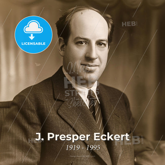 J. Presper Eckert, 1919 - 1995, American electrical engineer - A Man In A Suit And Tie Print Template