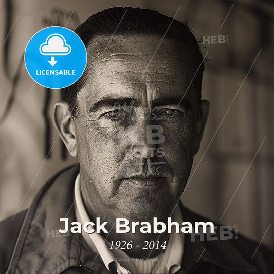 Jack Brabham, 1926 - 2014, Australian racing driver - A Man Looking At The Camera Print Template